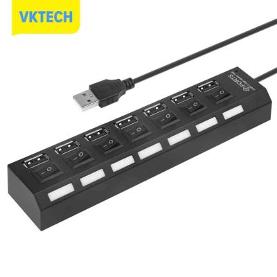 [Vktech] USB Hub 480Mbps ความเร็วสูงหลาย USB 2.0อะแดปเตอร์4/7พอร์ต Expander Splitter