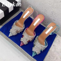 Eilken รองเท้าส้นสูงบางผู้หญิงรองเท้าแตะแฟชั่นพีวีซีใส R Hinestone Slingbacks ฤดูร้อน G Ladiator พรรค S Tripper พรหมรองเท้า ~