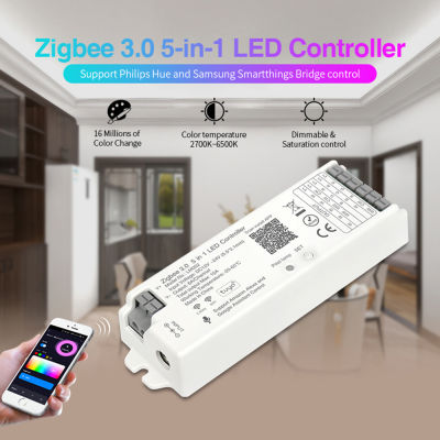 Smart Zigbee 3.0 LED Light Strip 5 in 1 Controller DC12V-24V Work with Smart Hub Strip Light Controller for Alexa Voice Control