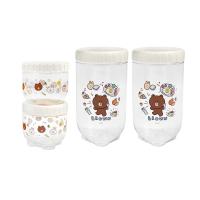 ชุดขวดโหลฝาเกลียว LOCKNLOCK LINE FRIEND สีขาว 4 ชิ้นCANISTER WITH SCREW LID SET LOCKNLOCK LINE FRIEND WHITE 4PCS **ของแท้100%**