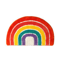 Semicircle Rainbow Pattern Bath Mat Entrance Doormat Rug Non-slip Bathroom Mats Living Rom Floor Rug Home Foot Carpet 50*80cm