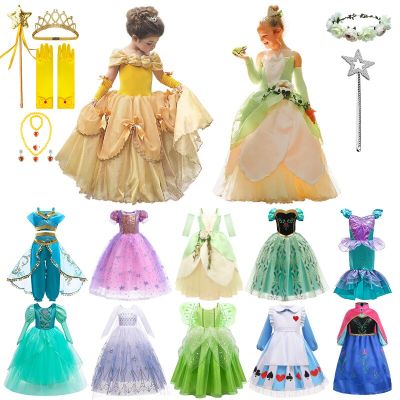 Children Girls Halloween Cosplay Anna Elsa Belle Costume Baby Party Gown Infant Alice Princess Dress Christmas Kids Clothing Set