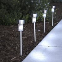 12pcs LED Solar Light Stainless IP65 Waterproof Sun Power Grounding Lawn Lamp For Outdoor Path Garden Landscape Street Deco