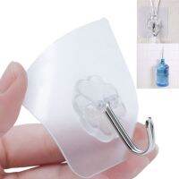 2/6/10PCS Transparent Wall Hooks Oilproof Adhesive Reusable Seamless Hanging