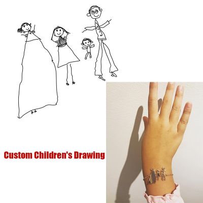 สร้อยข้อมือเด็กวาดภาพตามสั่งโซ่สแตนเลสสร้อยข้อมือแบบวาดจริงสำหรับเด็กของขวัญสำหรับคุณแม่