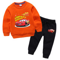 Fashion Kids Clothes Autumn Sweatshirt&amp;pants Cartoon Cars Printed Tracksuits 3-10 Years Boys Outfits Set Girl Clothing