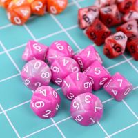 OOTDTY 10pcsset 10 Sided D10 Polyhedral Dices Numbers Dials Desktop Table Board Game Blank Dice for Choose