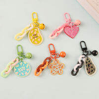 DKC เครื่องประดับล่าสุด Creative Dot Love Chain พวงกุญแจจี้ INS แฟชั่นการ์ตูนน่ารัก Candy-สี Bell พวงกุญแจสำหรับ Gils Gift