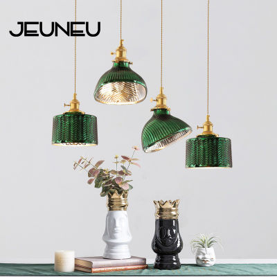 Modern Art Retro ss Glass Pendant Light Green LED E27 Japanese Style Living Room Dining Kitchen Bar Table Hanging Lamp