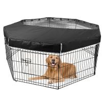 Octagonal Pet Shade Top Cover Mesh Fabric Sunscreen Cover Black Pet House Covers Puppy Cat Fence Cage Covers 24/32/36 Inches