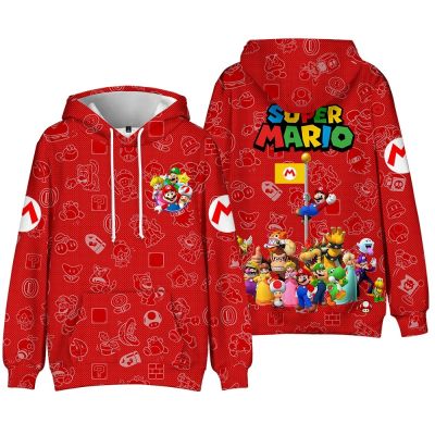 ┅☁✚ เสื้อกันหนาวลําลอง มีฮู้ด ลายเกม Super Mario Merchandise สําหรับผู้ชาย และผู้หญิง