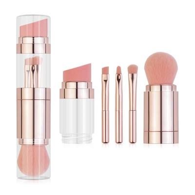 5 In 1 Retractable Makeup Brushes Foundation Eyebrow Shadow Eyeliner Blush Powder Brush Cosmetic Concealer Maquiagem With Lid Makeup Brushes Sets