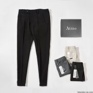 Quần Âu Nam Móc Cạp Quần ATINO Vải Polyester Co Giãn Pha Rayon Thông