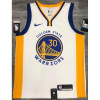 Hot 【hot pressed】nba jersey Golden State Warriors No. 30 Curry white V basketball jersey