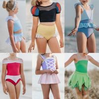 2021 Summer Swimsuit Kids Baby Girls Sleeveless Coloful Shell Print One Piece Swimsuit Princess Bathing Suit for Children Girls