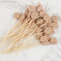 ❣ 50Pcs Cute Bear Disposable Bamboo Buffet Food Picks Dessert Fruit Forks for Birthday Baby Shower Party Cake Sticks Decoration