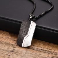 Vnox Stylish Dog Tag Neklaces for Men Jewelry, Waterproof Stainless Steel Geometric Pendant with CZ Stone,Free Box Chain