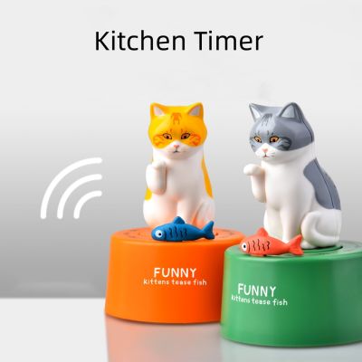 Mini Mechanical Cat Timer Cute Kitchen Accessories Students Homework Timer Kitchen Reminder for School Office Home Desktop Decor