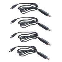 5X USB DC 5V to DC 12V 2.1mm x 5.5mm Module Converter DC Barrel Male Connector Jack Power Cable Plug -1M (5V to DC 12V)