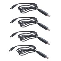 4X USB DC 5V to DC 12V 2.1mm x 5.5mm Module Converter DC Barrel Male Connector Jack Power Cable Plug,USB to DC Cable -1M