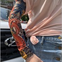 Arm Fake Tattoo Sleeves Cover High Elasticity Polyester Sunscreen Sleeves Sports Compression Cooling Sleeves for Unisex d88 Sleeves