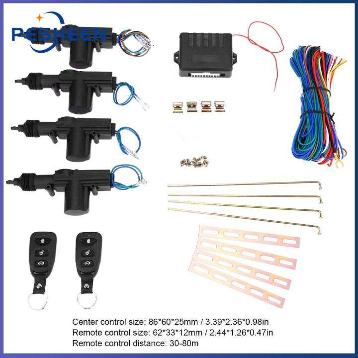 Keyless Entry System Locking Kit Remote Control Door Lock Actuator 12V