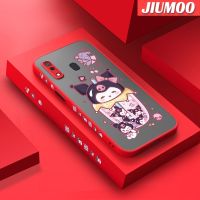 JIUMOO เคสปลอกสำหรับ Samsung กาแลคซี M20 A20 A30ลายการ์ตูนซุกซน Kuromi บางดีไซน์ใหม่ขอบสี่เหลี่ยมด้านข้างกันกระแทกมีน้ำค้างแข็งโปร่งใสแข็งเคสมือถือปลอกซิลิโคนคลุมทั้งหมดเคสป้องกันกล้องแบบอ่อน