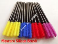 200 pcslot Professional Beauty One-Off Disposable Eyelash Brush Mini Silicone Brush Free Shipping