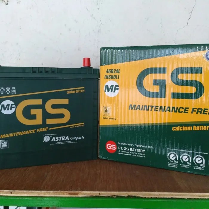 Aki Mobil / Battery Gs Astra Type Gs Mf 46B24L / Ns60L 12V 45Ah (Kode