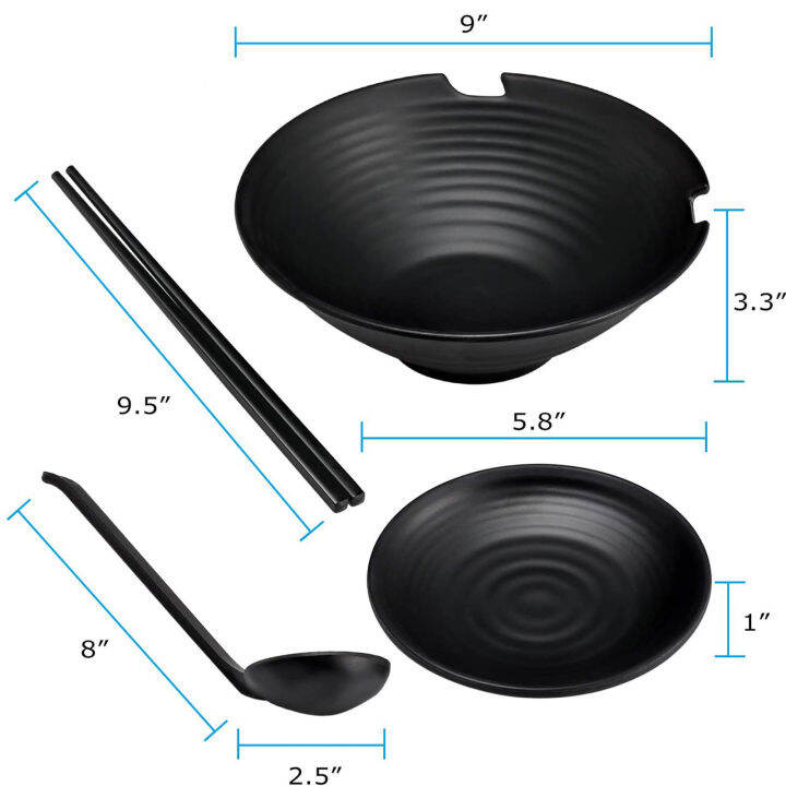 japanese-tableware-set-bamboo-hat-ceramic-bowl-household-large-2-set-ramen-bowls-spoons-chopsticks-saucersth