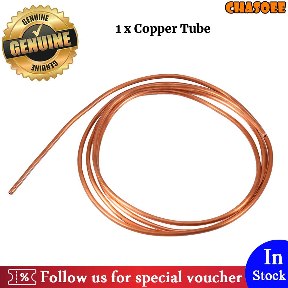 2M Soft Copper Tube Pipe Outer Diameter 4mm x ID 3mm for Refrigeration Plumbing 