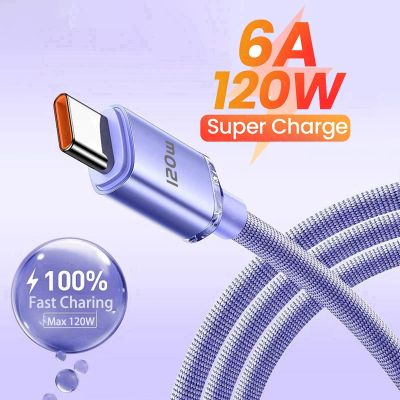 ♧ 6A 120W Fast Charging USB Type C Cable For Huawei P50 Pro Data Cord Wire Charger USB C Cable For Samsung Galaxy Z Fold 4 Xiaomi