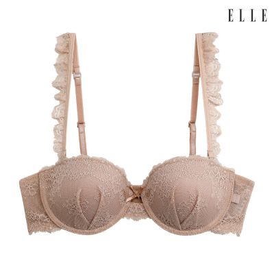 ELLE lingerie Molded bra ยกทรงรูปแบบครึ่งเต้าสายบ่าแต่งลูกไม้ถอดได้ - LB6565