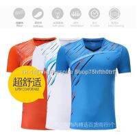 △¤☍ Men Women Lapel Casual Short-Sleeved Sports Training New Style Couple Wear Badminton Uniforms Volle