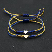 Ukraine National Flag Spell Color Braided Adjustable String Love Heart Charm Bracelets for Women Men Lovers  39; Jewelry Couple Gift 【hot】qqsep3