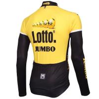 ผู้ชาย LOTO NL JUMBO สีเหลืองขี่จักรยานแขนยาว JERSEY