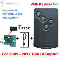 YOCASTY 8R Keyless Smart Key 4A Chip 433 MHZ For 2009 2011 2012 2013 2014 2017 Renault Clio IV Capture