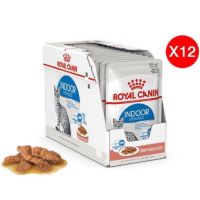 [ยกกล่อง] Royal Canin Indoor Pouch อาหารเปียกแมวโตเลี้ยงในบ้าน กล่อง 85 กรัม 12 PCS