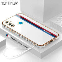 Hontinga เคสโทรศัพท์ Realme C3สำหรับเด็ก,เคสแฟชั่นหรูหราเคลือบโครเมี่ยม TPU นิ่มทรงสี่เหลี่ยมป้องกันกล้องเคสยางป้องกันกล้องสำหรับเด็กผู้ชาย