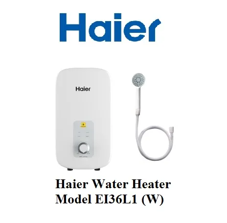 HAIER WATER HEATER WHITE EI36L1 (W) WATER HEATER WITH PUMP DARK GREY  EI36MP1 (DG) | Lazada