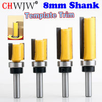 1PC 8mm Shank แม่แบบ Trim บานพับ Mortising Router Bit Straight end mill trimmer ทำความสะอาด flush trim Tenon Cutter forWoodworking