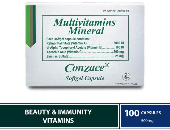 CONZACE Multivitamins + Minerals ( Vitamin A, C, E And Zinc) 100 ...