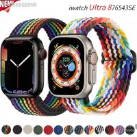 ₪♙ Braided Loop Strap for Apple Watch Band 44mm 40mm 49mm 45mm 41mm 42mm 38mm Nylon Solo Bracelet iWatch Series Ultra 8 7 6 5 4 SE