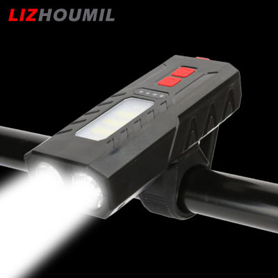 LIZHOUMIL ไฟฉายความปลอดภัยในการขี่จักรยานไฟหน้าไฟหน้ารถจักรยาน Led แบตสำรอง