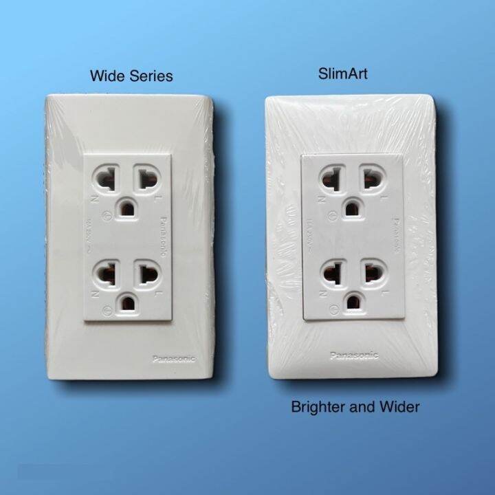Panasonic 15929 duplex outlet with ground receptacle wide and slimart