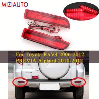 ไฟสำหรับโตโยต้าสะท้อนแสง Bemper Belakang LED 2ชิ้น RAV4 2006-2012 PREVIA Alphard 2010 2011 2012ท้ายสัญญาณหยุดไฟตัดหมอกเบรก