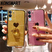 KONSMART เคสโทรศัพท์ใหม่เคสมือถือ VIVO V29 5G,เคสซิลิโคนนิ่มการถูกรักกากเพชรส่องแสงเป็นประกายวิบวับ2023 VIVOV29พร้อมที่ยึดแบบห่วง