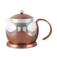 LA CAFETIERE - กาชงชา 660 มล. รุ่น 5164823 สีทองแดง / Infuser Teapot Glass/Copper 660 ml model.5164823 copper [# KITCHEN - ชาและกาแฟ ] [# ชุดเครื่องครัว  ของใช้ในครัวเรือน การจัดโต๊ะอาหาร mall lazada ลาซาด้า central online ]