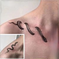 hot！【DT】☊✎  Snake Collarbone Temporary Stickers Men and Tatouages Et Corporel Fake Tatuajes Tenporales