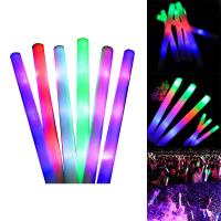 Bulk Colorful LED Glow Sticks RGB LED Glow Foam Stick Cheer Tube Dark Light Birthday Wedding Party Supplies